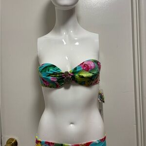 Floral Strapless Bikini Topfrom Italy